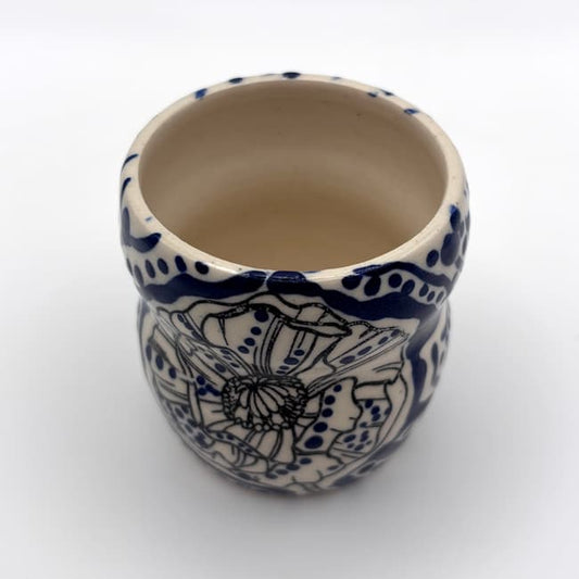 Blue poppy mini vase