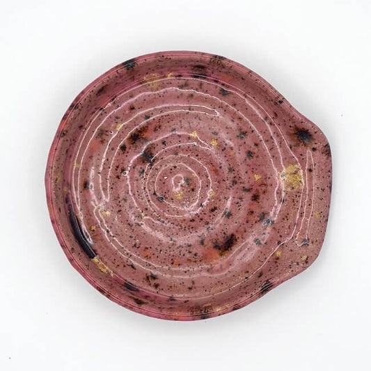 Speckled pink spoon rest
