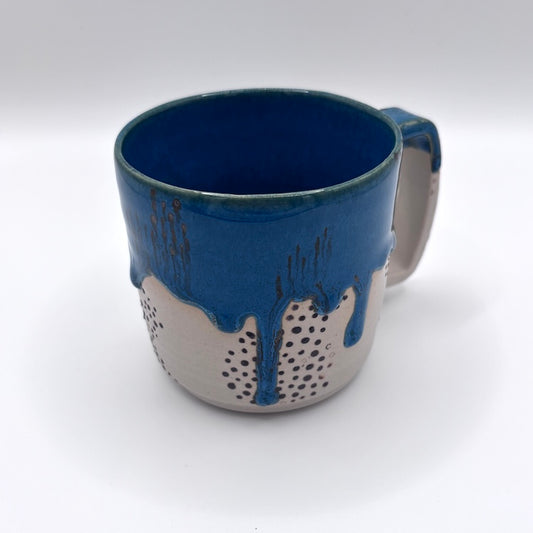 Teal drip mug