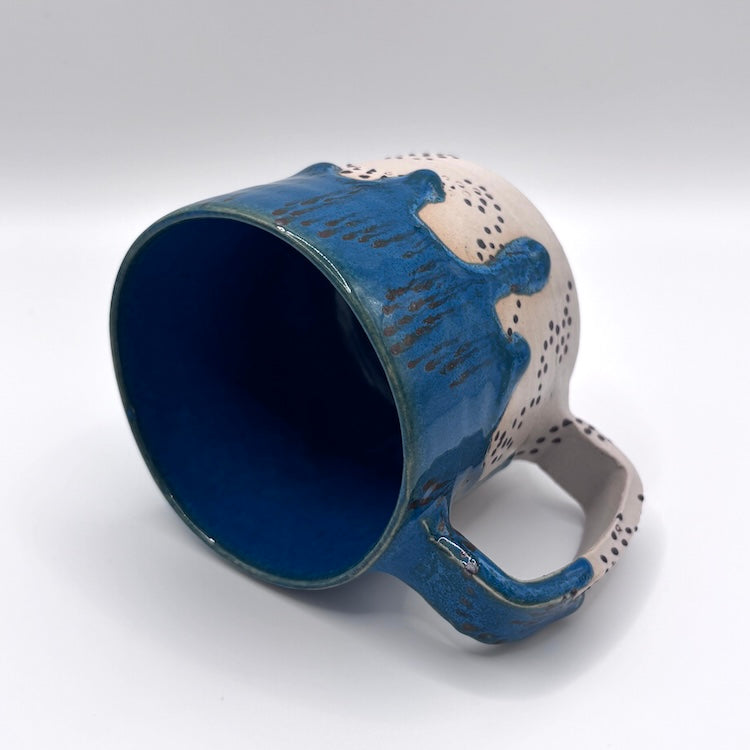 Teal drip mug