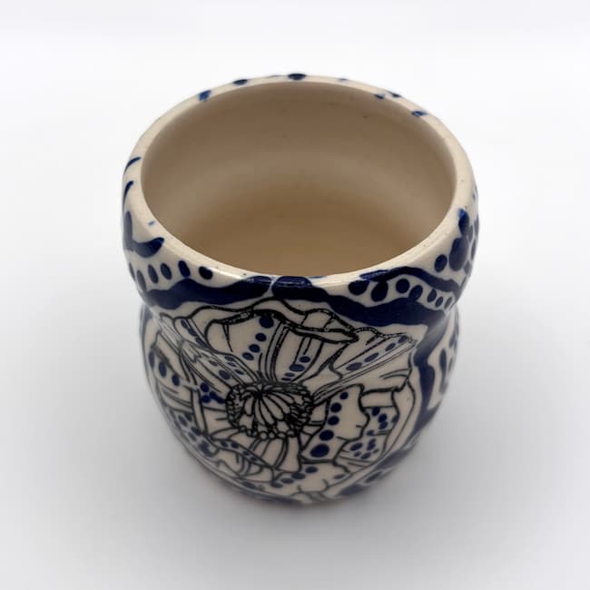Blue poppy mini vase