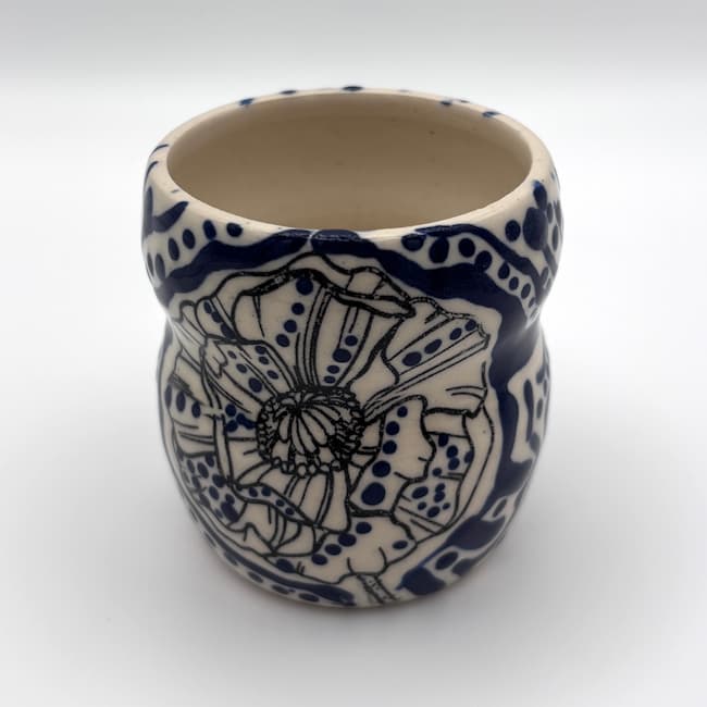 Blue poppy mini vase