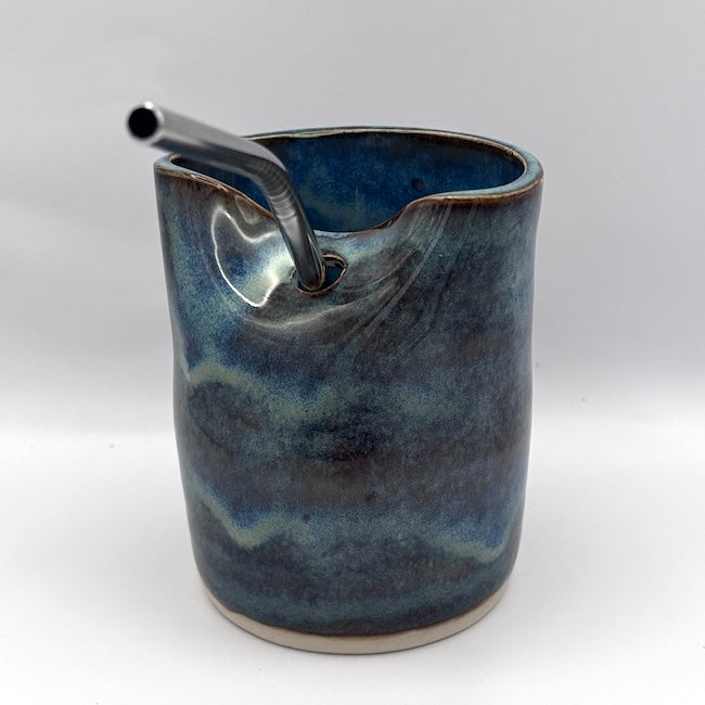 Blue waves straw tumbler