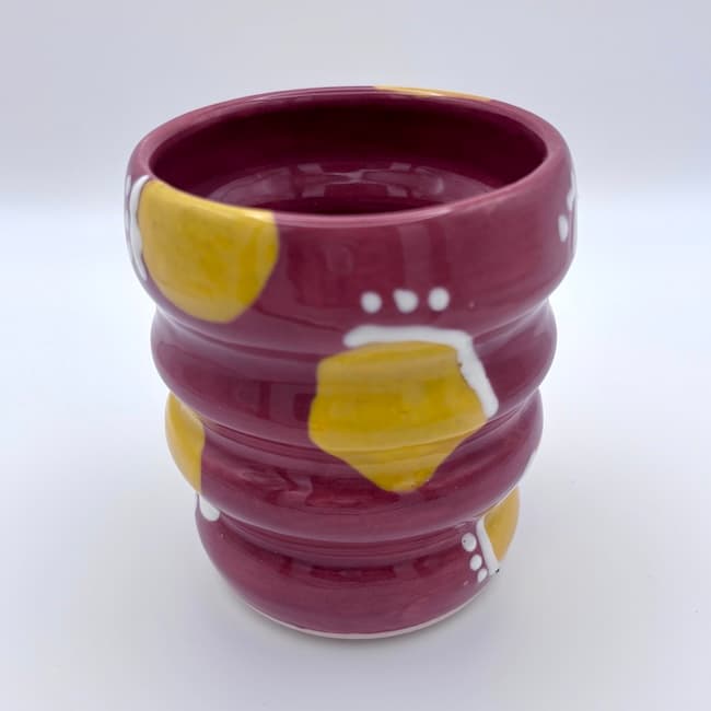Yellow dot bubble cup