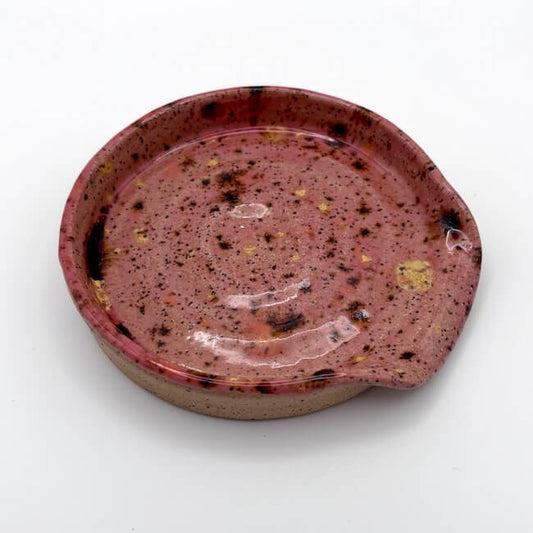 Speckled pink spoon rest