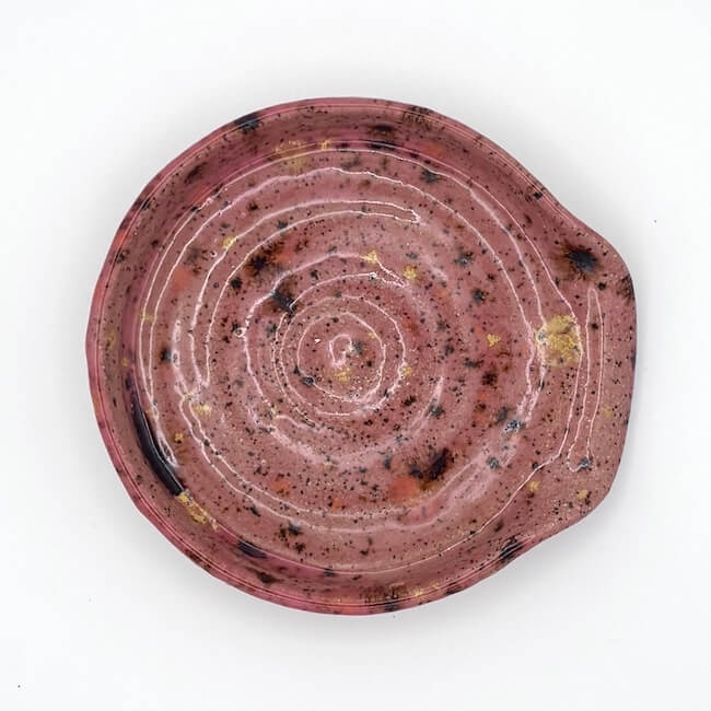 Speckled pink spoon rest