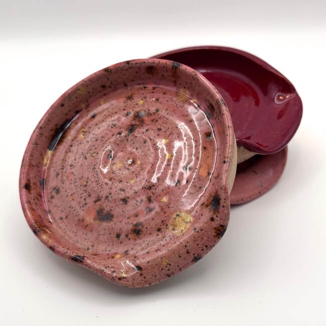 Pink spoon rest