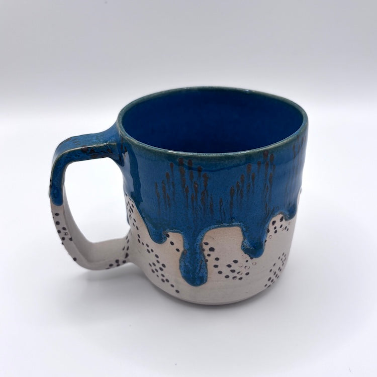 Teal drip mug