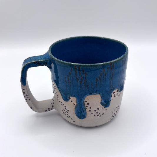 Teal drip mug