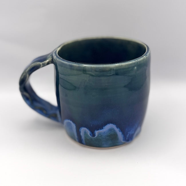 Dark blue drippy mug