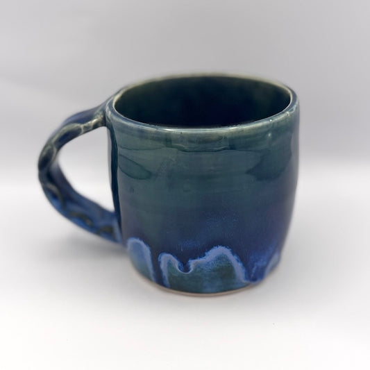 Dark blue drippy mug