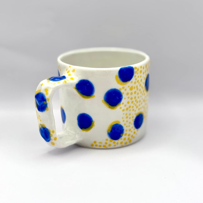 Blue/yellow underglaze mug