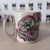 Pink "sketchy poppy" mug