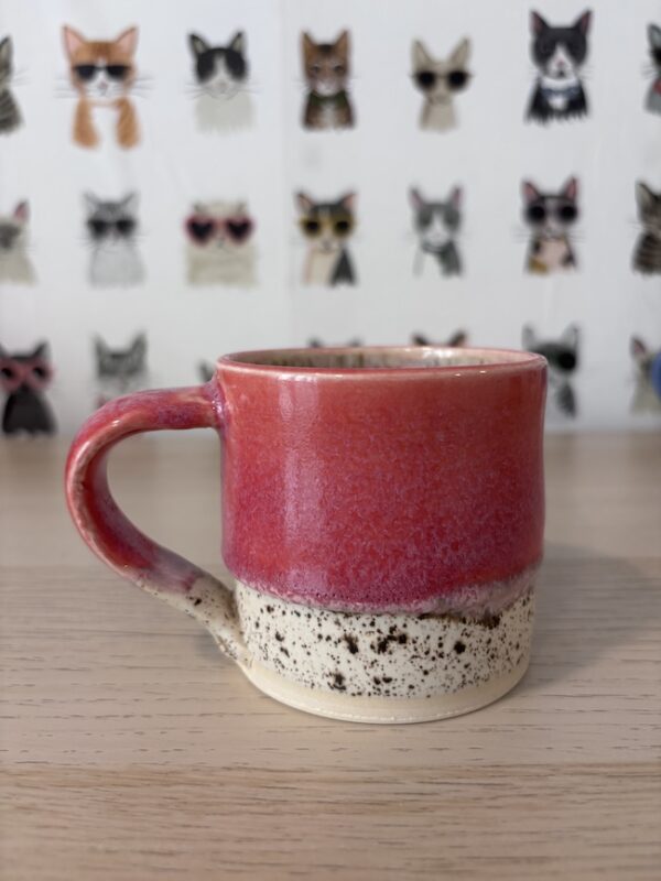 Pink speckle stepped mug