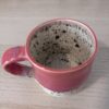 Pink speckle stepped mug