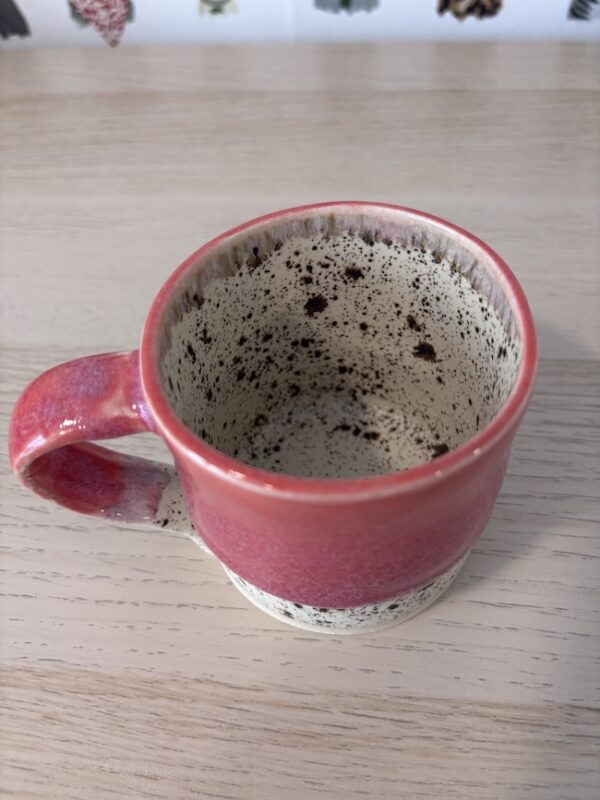 Pink speckle stepped mug