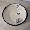 Black-and-white "sketchy poppy" bowl