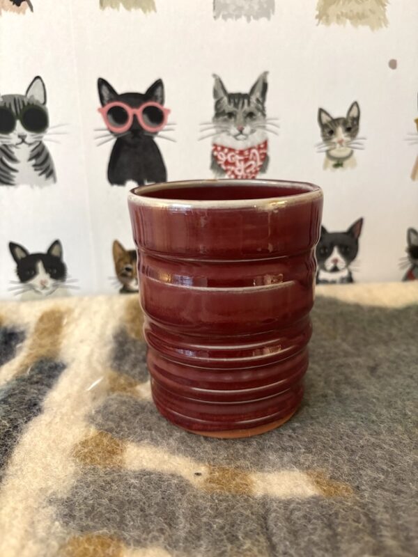 Ridged red cup