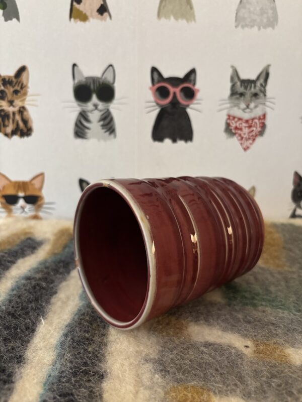 Ridged red cup