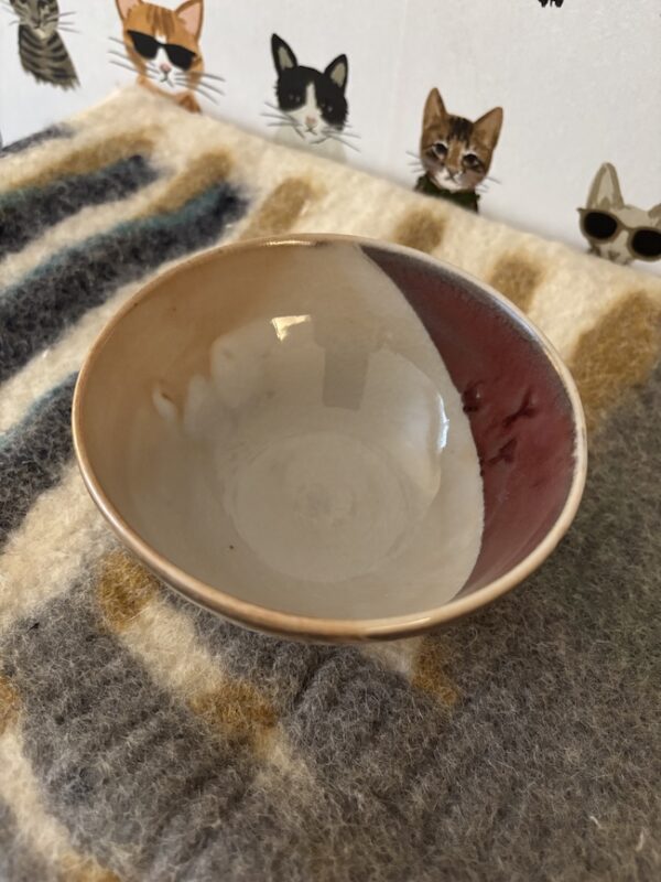 Large red-stripe shino bowl