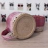 Set of 2 "running pink" speckled mugs