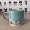 Teal speckle stepped mug
