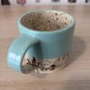 Teal speckle stepped mug