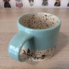 Teal speckle stepped mug